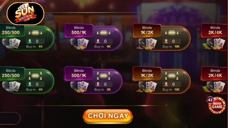 Quy định quan trọng khi cá cược Poker tại Sunwin